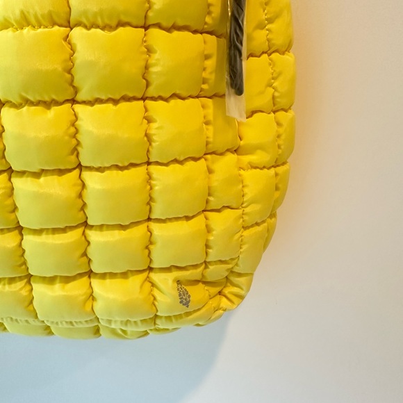Free People FP Movement Quilted Carryall Lemon Zest Yellow - Picture 7 of 7